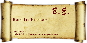 Berlin Eszter névjegykártya